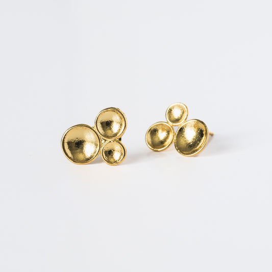 Tri-Disc Stud Earring