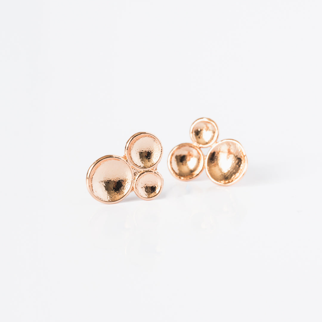 Tri-Disc Stud Earring