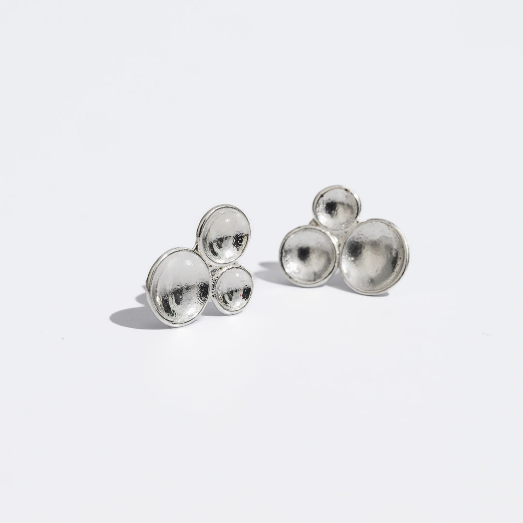 Tri-Disc Stud Earring